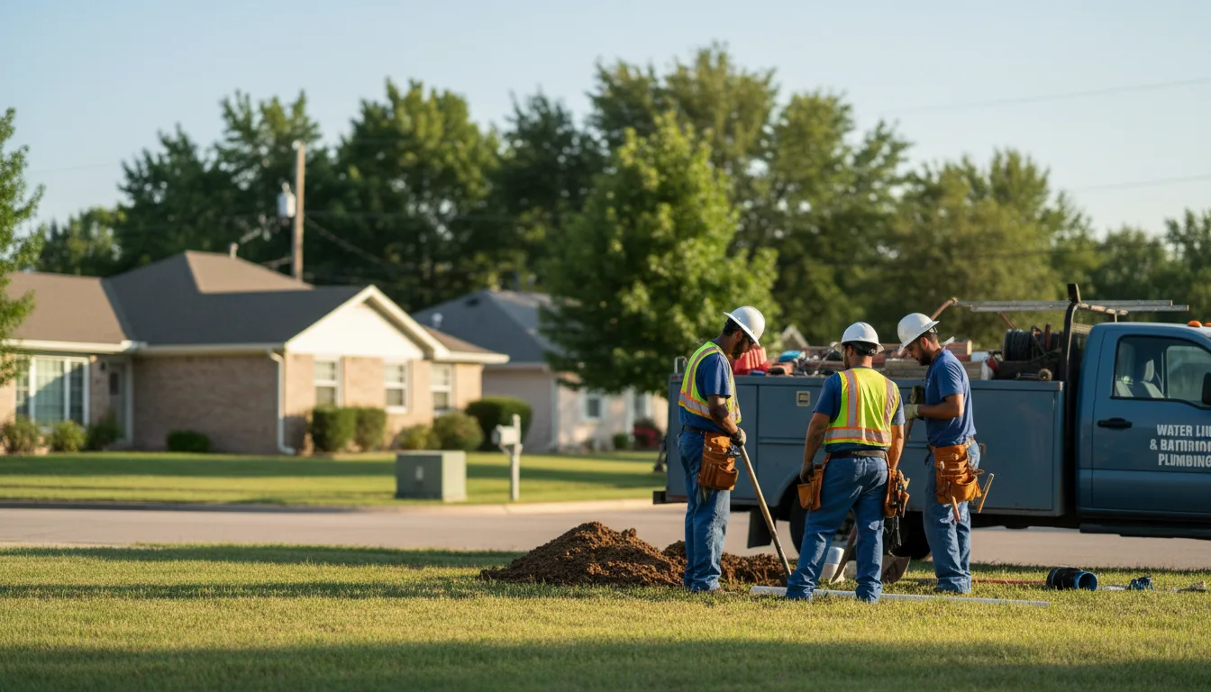 Residential water line and bathroom plumbing service in Luling, TX